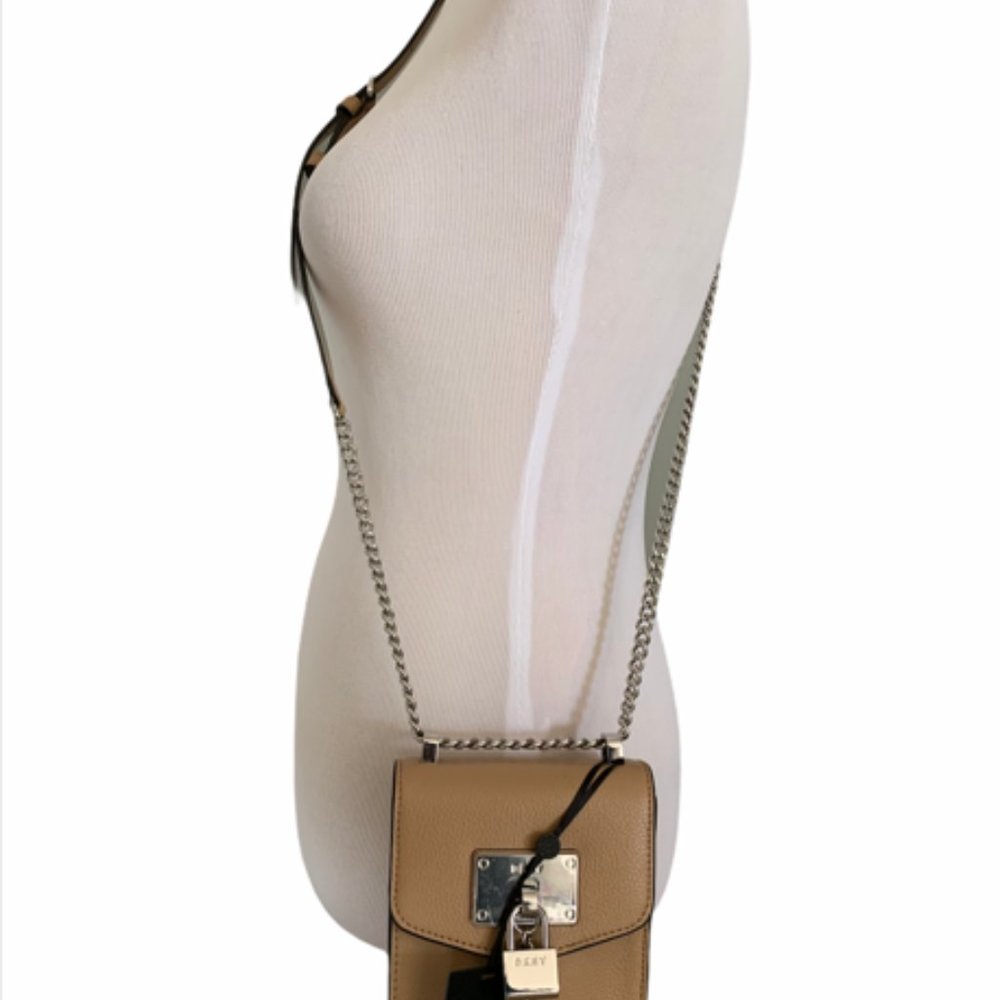 DKNY Pebble Leather Chain Strap Crossbody Bag